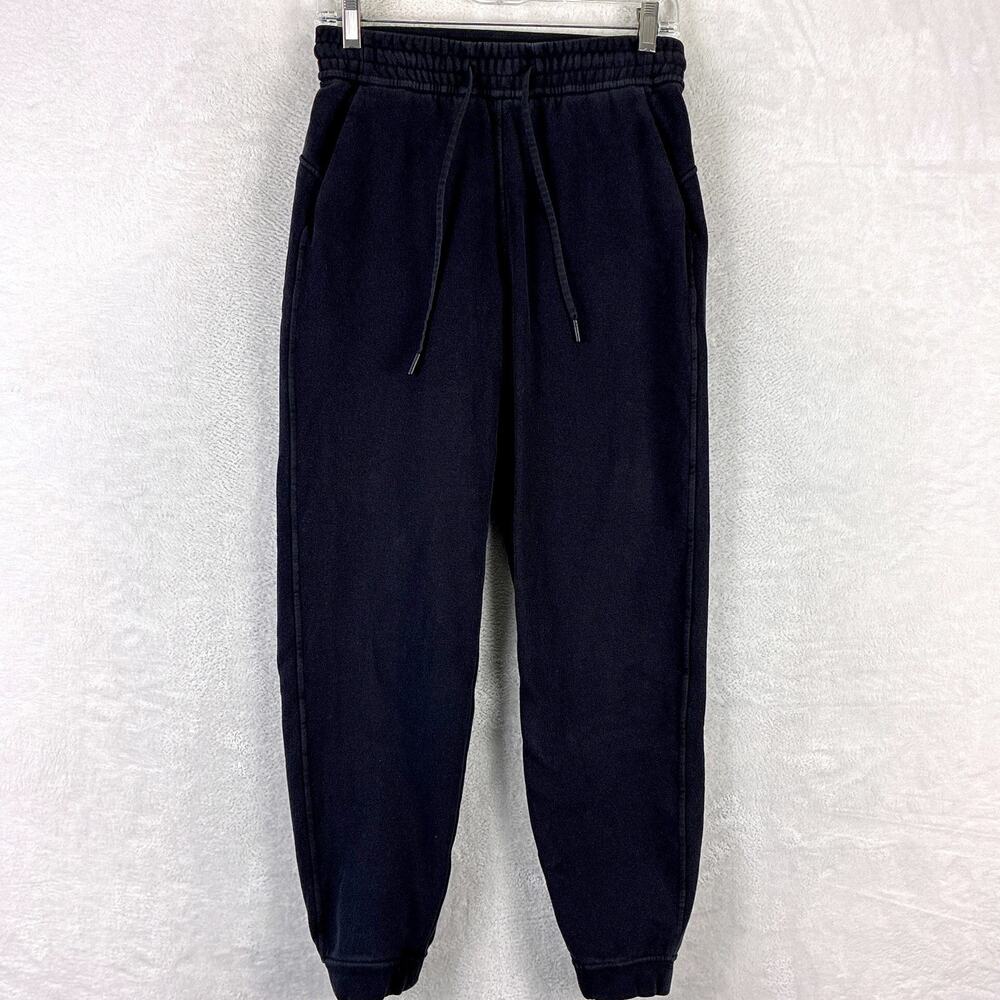 Lululemon Joggers Pants Women 4 Black Drawstring Yoga Pilates Workout Preppy Gym
